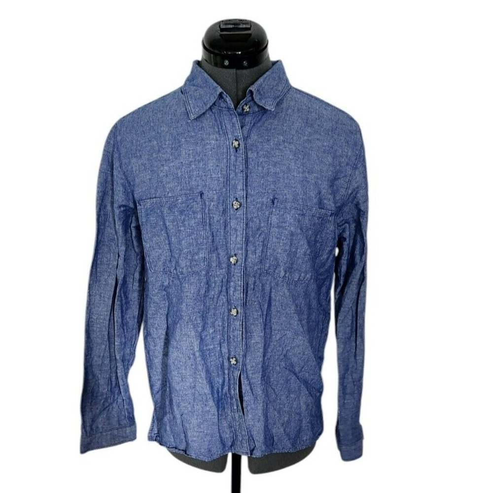 Mountain‎ Hardwear Mens Blue Long Sleeve Button Down Shirt Medium Chambray Style